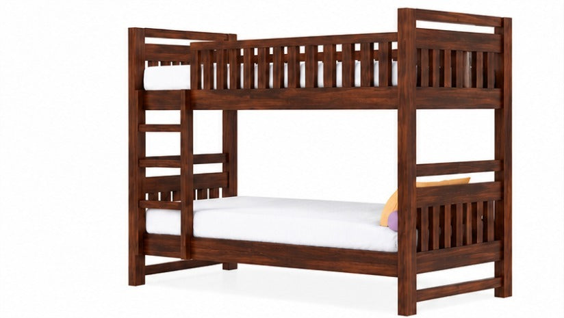 Solid Sheesham Wooden Bunk Bed with Ladder