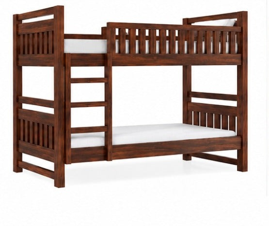 Solid Sheesham Wooden Bunk Bed with Ladder