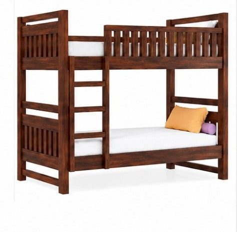 Solid Sheesham Wooden Bunk Bed with Ladder