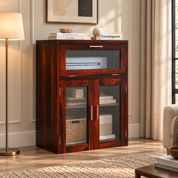 Wooden Storage Cabinet for Battery & Inverter Space