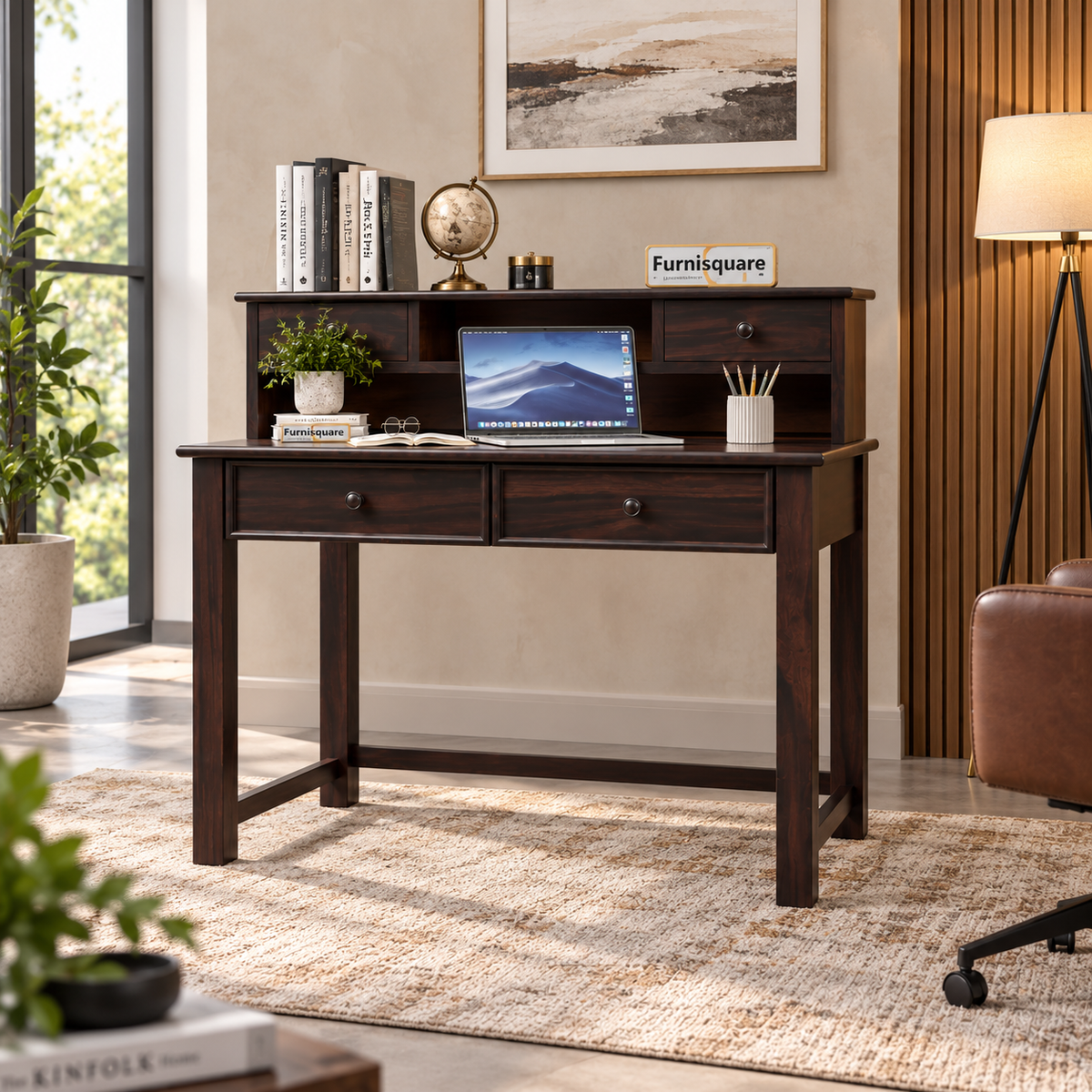 Wooden Study Table with Drawer Storage for Study Room