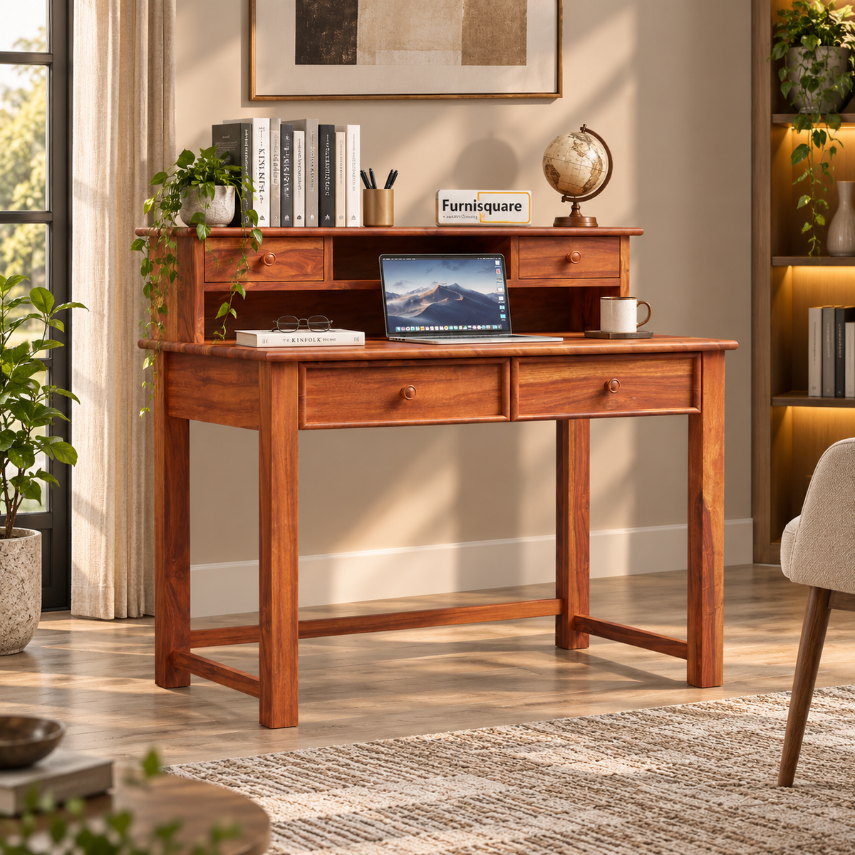 Wooden Study Table with Drawer Storage for Study Room