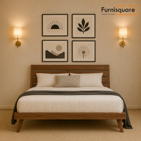 Solid Wood Queen Size Bed without Storage for Bedroom