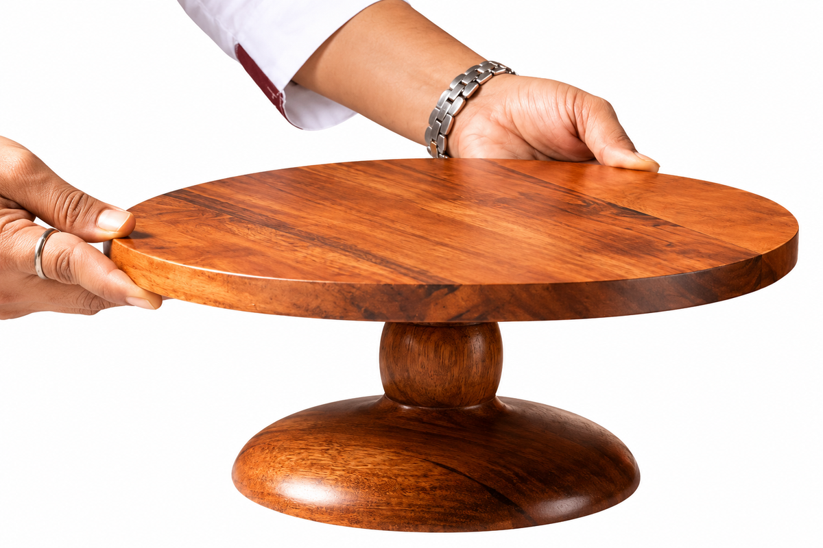 Solid Sheesham Wood Cake Stand for Kitchen