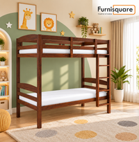 Solid Sheesham Wood Bunk Bed with Ladder