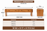 Solid Wood Storage Bench with Drawers