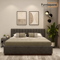 Queen Size Upholstered Bed with Cushioned Headboard