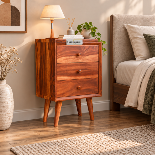 Sheesham Wood Bedside Table for Bedroom