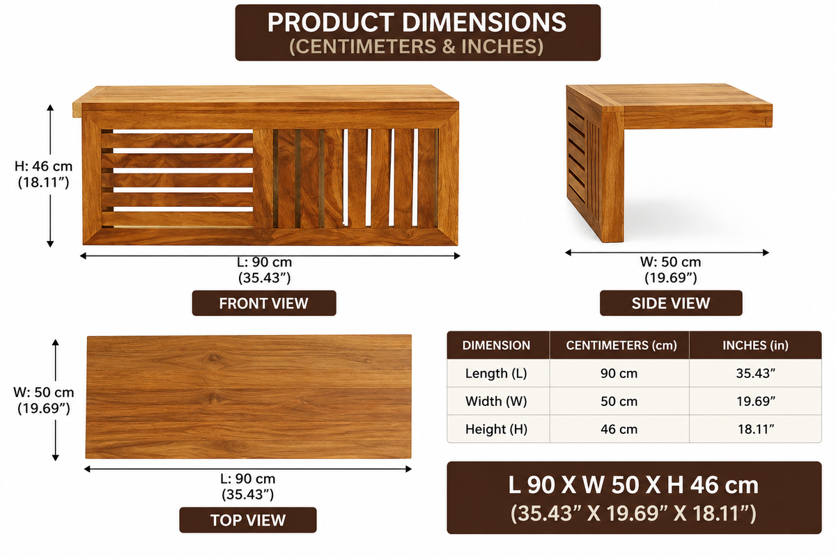 Sheesham Wood Coffee Table with 2 Stool for Living Room