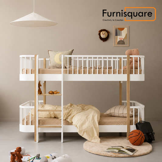 Solid Wood Bunk Bed for Kid's Bedroom