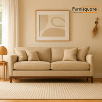 Wooden 3-Seater Sofa Set for Living Room