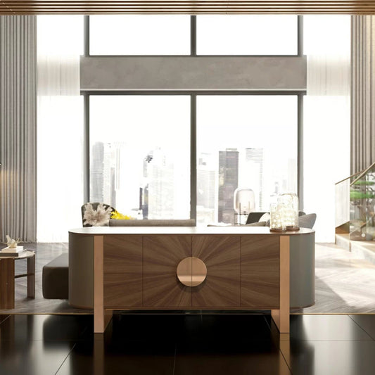 Solid Wood Sideboard Cabinet with Drawers for Living Storage