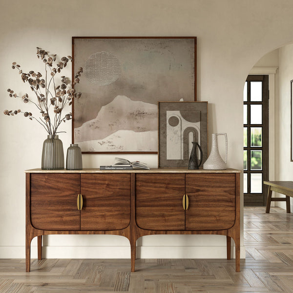 Wooden Sideboard Buffet with Storage for Living Room