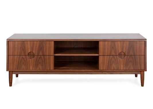 Solid Wood TV Cabinet with Storage for Living Room