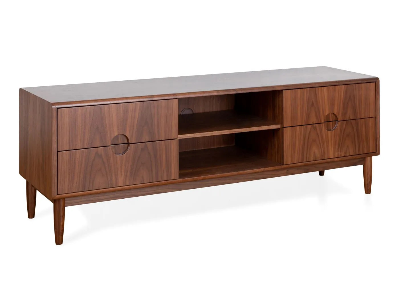 Solid Wood TV Cabinet with Storage for Living Room
