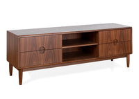 Solid Wood TV Cabinet with Storage for Living Room