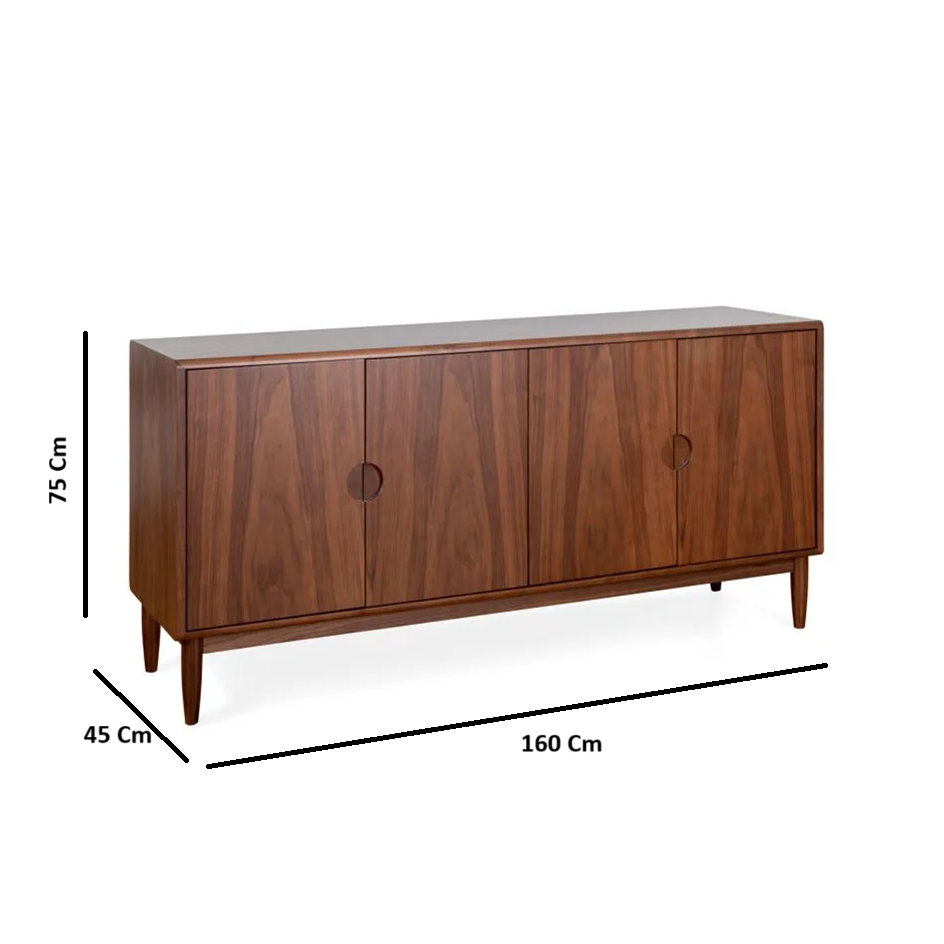 Solid Wood Sideboard Cabinet with Drawer Storage for Living Room
