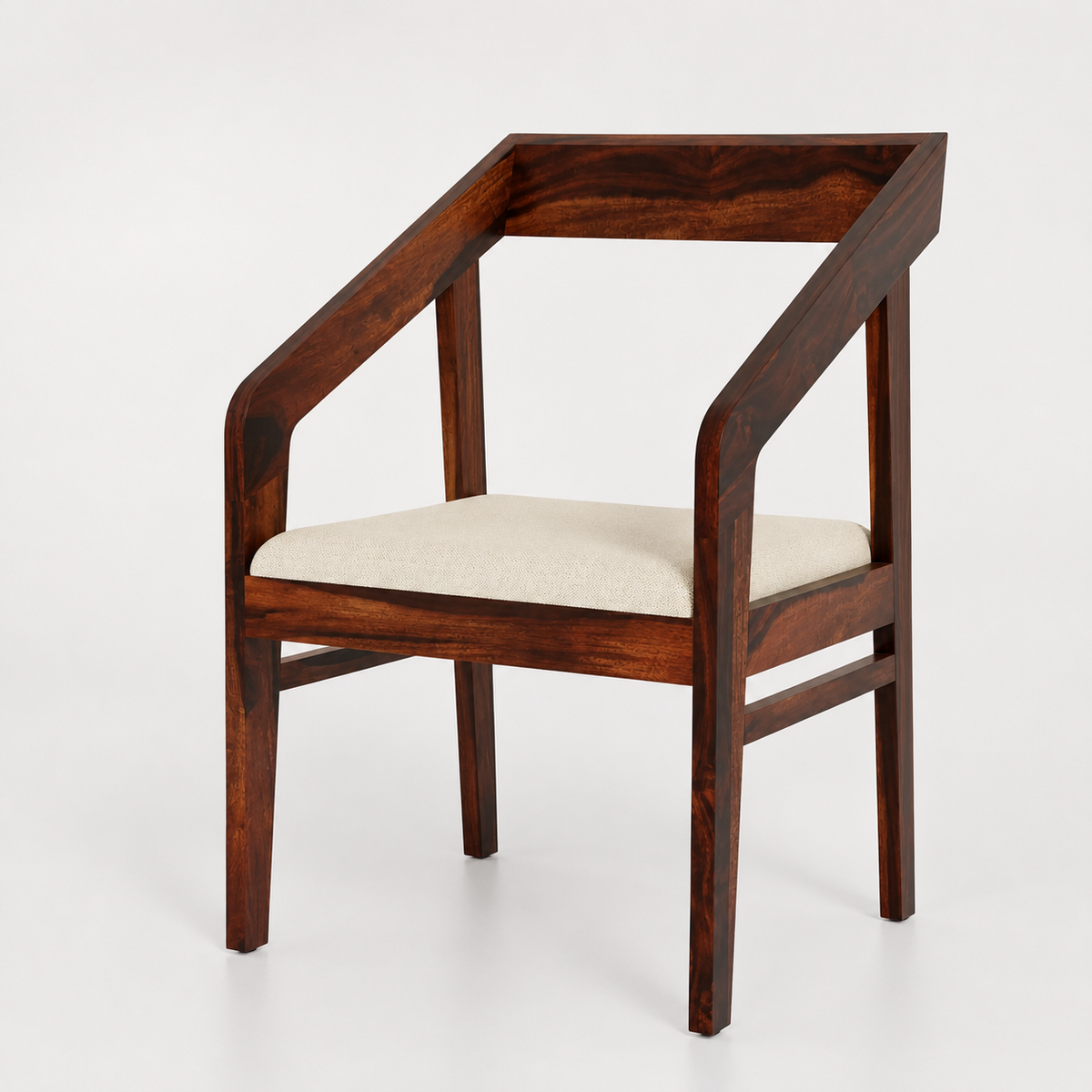 Solid Wood Dining Chair Set of 2 for Dining Room in Walnut Finish