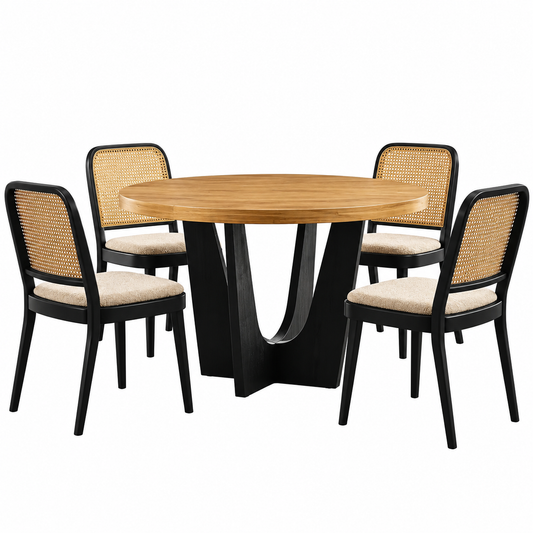 Solid Wood Dining Table 4-Seater Set for Dining Room