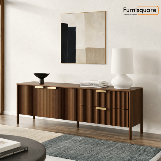 Wooden TV Cabinet with Storage for Media Unit