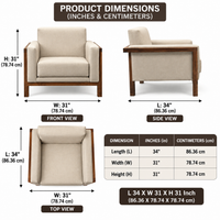 Solid Wood Single Seater Sofa for Living Room