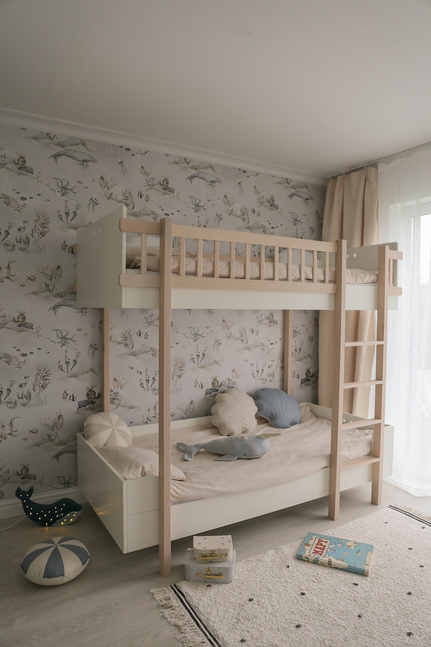 Wooden Bunk Bed for a Modern Kids' Room