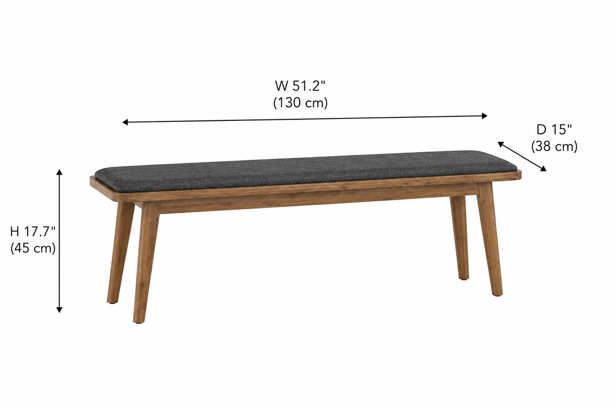Wooden Extendable Dining Table 6-Seater Set with Bench
