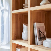 Wooden Bookshelf for Living Storage in Honey Finish