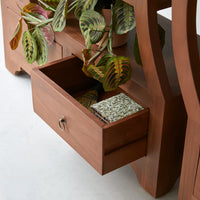 Wooden Round Bookshelf for Living Storage in Walnut Finish