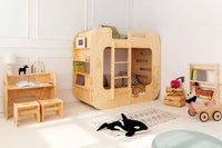 Solid Wood Kids' Bunk Bed with Rounded Edges & Ladder
