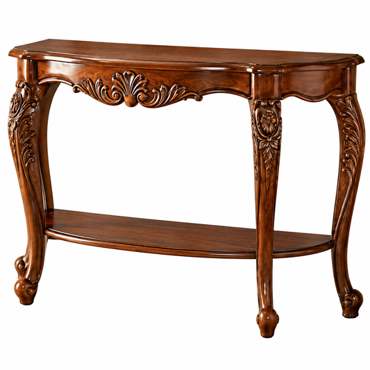 Wooden Half Round Console Table for Living Room