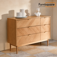 Wooden Chest of Drawer for Living Storage in Natural Finish