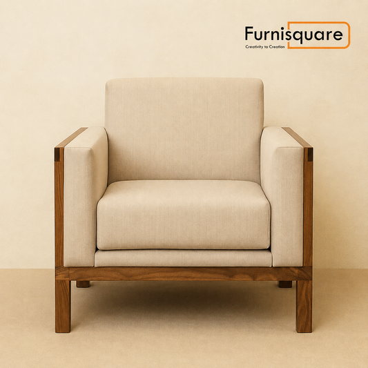 Solid Wood Single Seater Sofa for Living Room