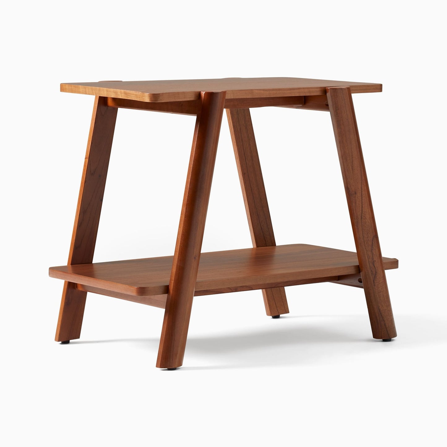 Solid Wood Two-Tier Side Table for Living Room