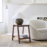 Solid Wood Two-Tier Side Table for Living Room