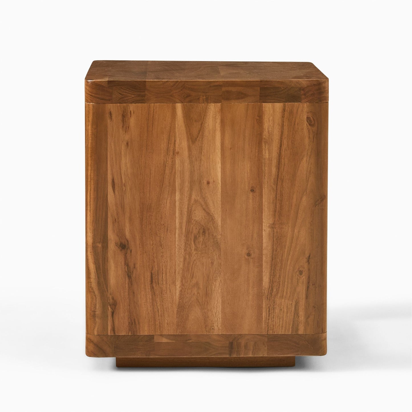 Wooden Cube Side Table with Open Storage | Solid Wood End Table