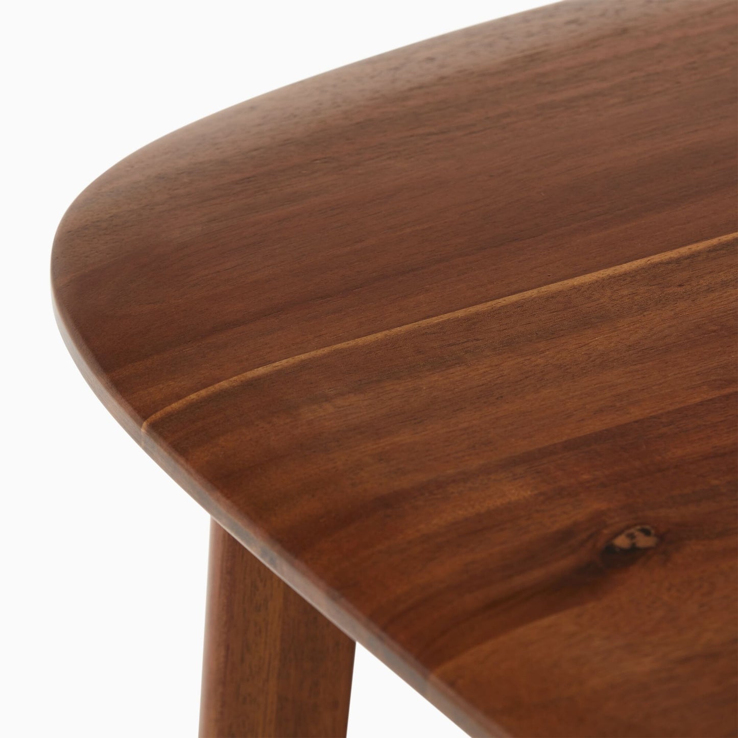Solid Wood Side Table with Woven Shelf