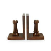 Chess Rook Wooden Book Ends for Shelf