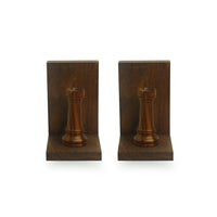 Chess Rook Wooden Book Ends for Shelf