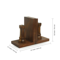 Chess Rook Wooden Book Ends for Shelf