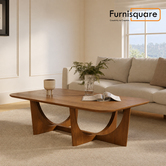 Solid Wood Rectangular Center Table for Living Room