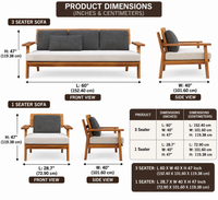 Wooden Sofa Set 5-Seater for Living Room