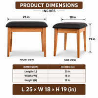 Wooden Upholstered Vanity Stool