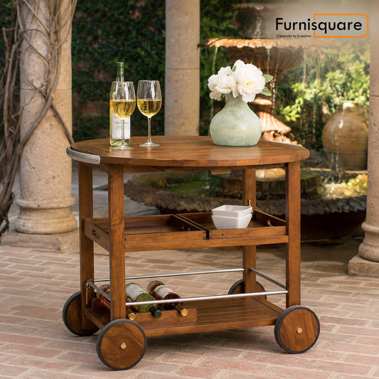 Wooden Rolling Bar Trolley for Bar Furniture