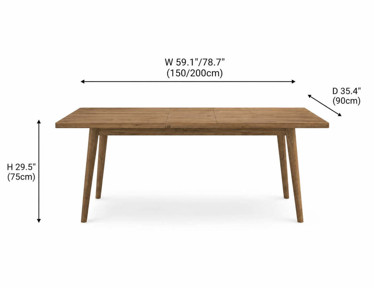 Wooden Extendable Dining Table 6-Seater Set with Bench