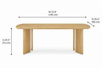 Solid Wood Dining Table 6 Seater with Bench for Dining Room