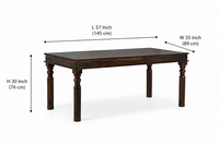 Wooden Dining Table 6 Seater Set with Chairs for Living Room