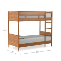Wooden Bunk Bed for Kid's Bedroom in Natural Finish
