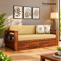Wooden 3 Seater Sofa Cum Bed for Living Room