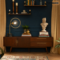 Wooden TV Unit with Drawer & Cabinet Storage for Living Room